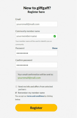 giffgaff sim register