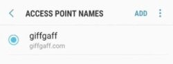 giffgaff access point name